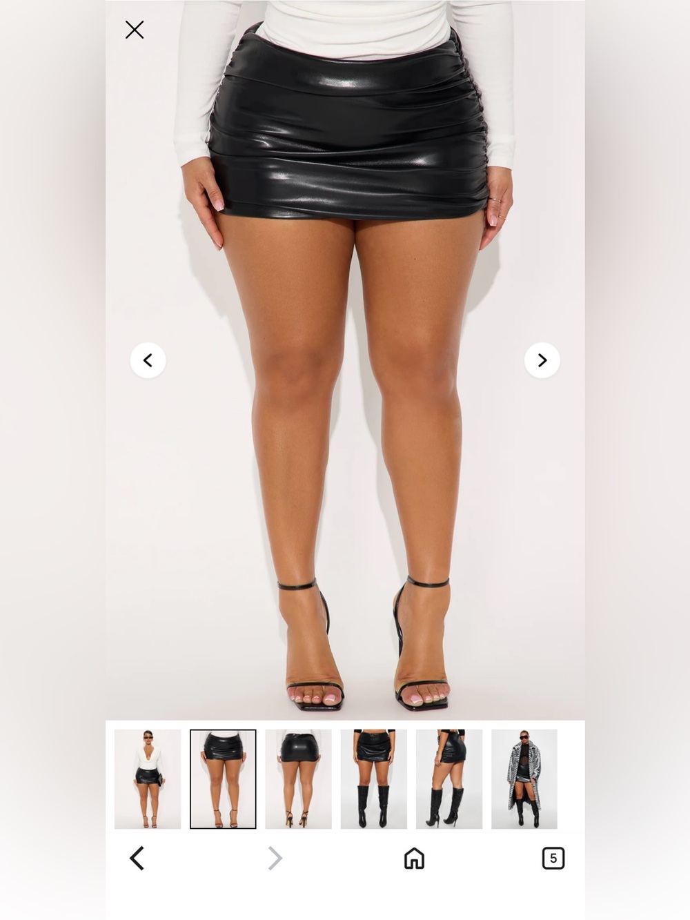 Fashion Nova Women's Black Faux Leather Mini Skirt Pull On /Size S/excellent